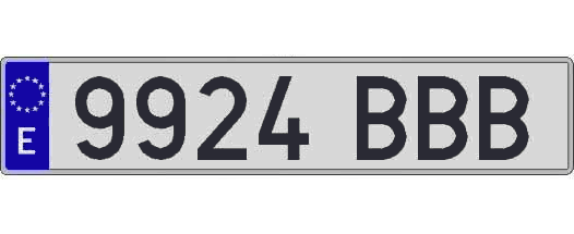 9924BBB matricula larga