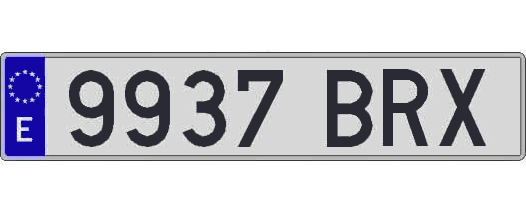 9937BRX matricula larga