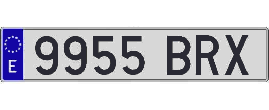 9955BRX matricula larga