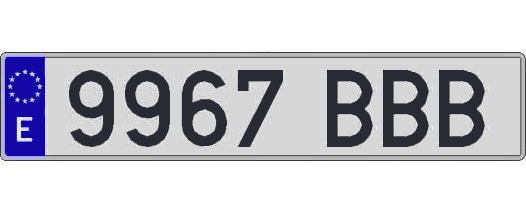 9967BBB matricula larga