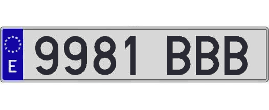 9981BBB matricula larga