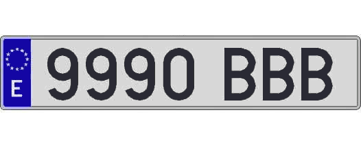 9990BBB matricula larga