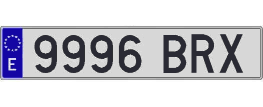 9996BRX matricula larga