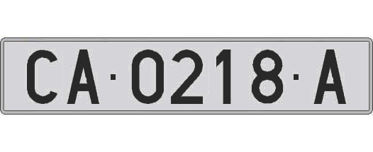 CA0218A matricula larga