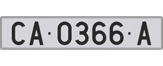 CA0366A matricula larga