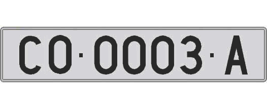 CO0003A matricula larga