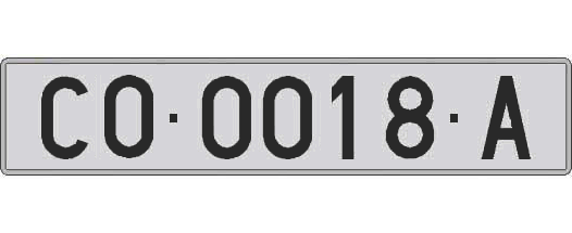 CO0018A matricula larga