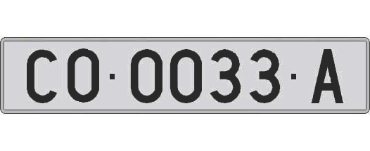 CO0033A matricula larga