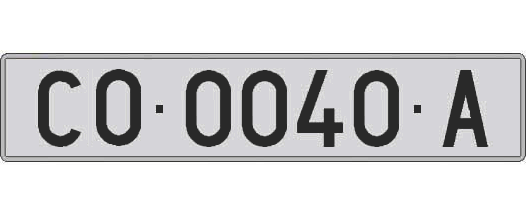 CO0040A matricula larga