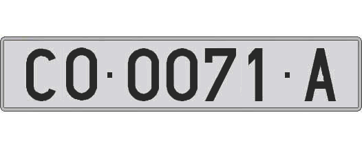 CO0071A matricula larga
