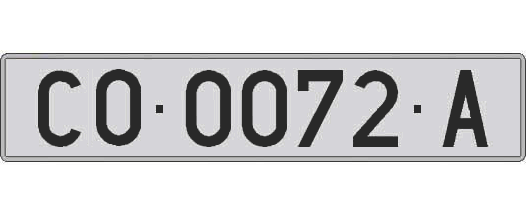 CO0072A matricula larga