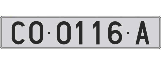 CO0116A matricula larga