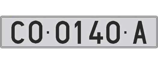 CO0140A matricula larga