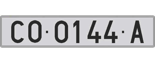 CO0144A matricula larga