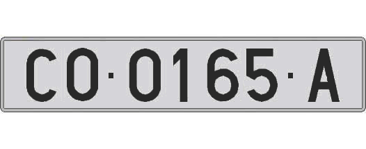 CO0165A matricula larga