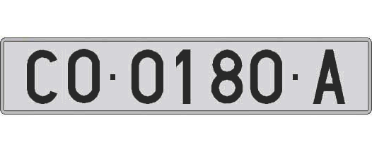 CO0180A matricula larga
