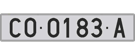 CO0183A matricula larga