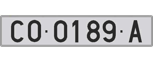 CO0189A matricula larga