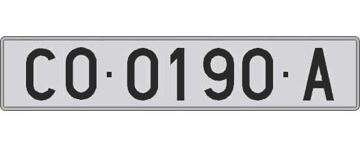 CO0190A matricula larga
