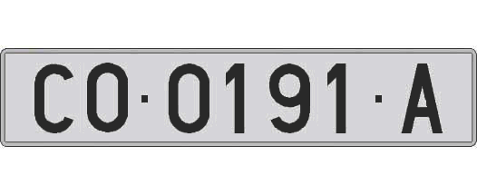 CO0191A matricula larga