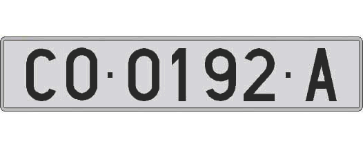 CO0192A matricula larga