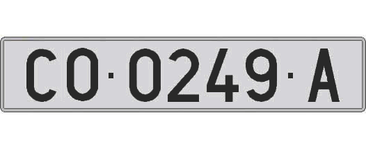 CO0249A matricula larga