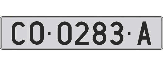 CO0283A matricula larga