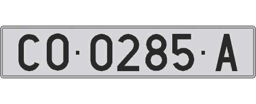 CO0285A matricula larga