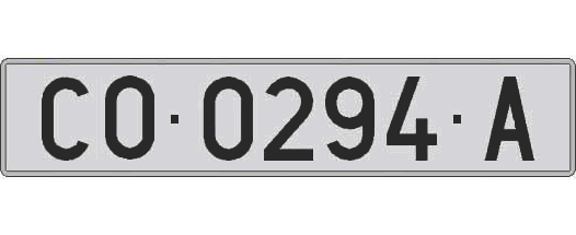 CO0294A matricula larga