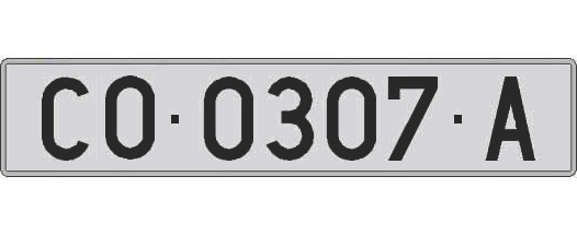 CO0307A matricula larga