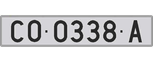 CO0338A matricula larga