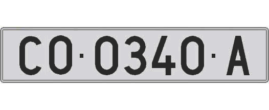 CO0340A matricula larga