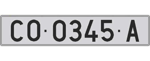 CO0345A matricula larga