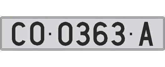 CO0363A matricula larga