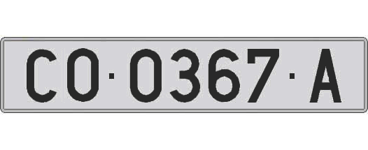 CO0367A matricula larga