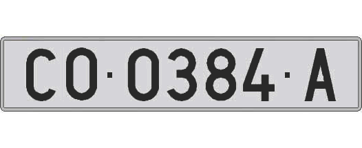 CO0384A matricula larga