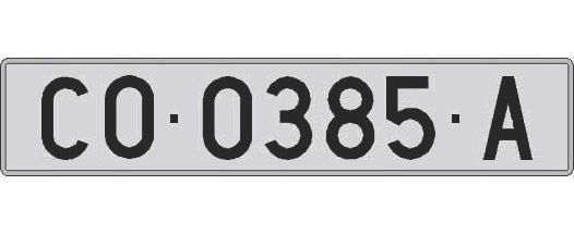 CO0385A matricula larga