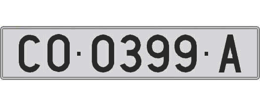 CO0399A matricula larga