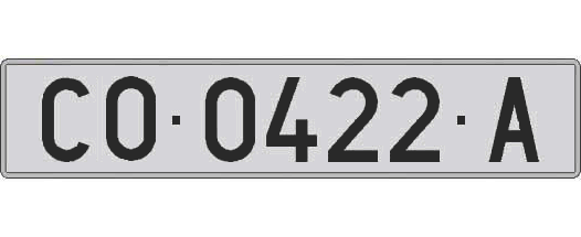 CO0422A matricula larga