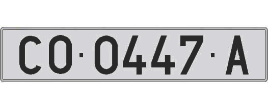 CO0447A matricula larga