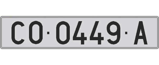 CO0449A matricula larga