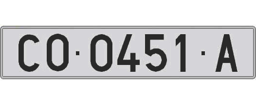 CO0451A matricula larga