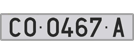 CO0467A matricula larga