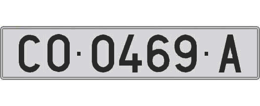 CO0469A matricula larga