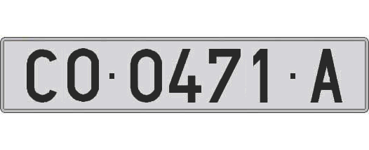 CO0471A matricula larga
