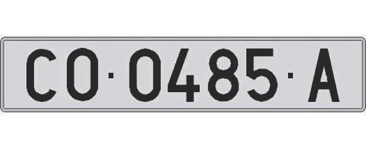 CO0485A matricula larga
