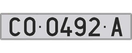 CO0492A matricula larga