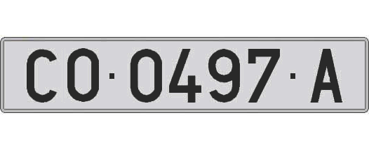 CO0497A matricula larga