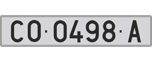 CO0498A matricula larga