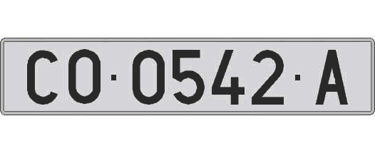 CO0542A matricula larga